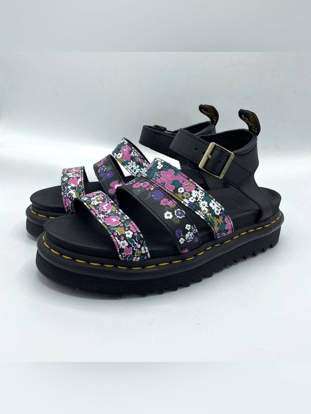 Dr Martens Blaire Women's Floral Print Leather Platform Gladiator Sandals US 10
